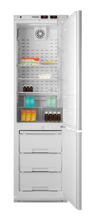 Холодильник лабораторный комбинированный Pozis ХЛ-340-1 (270 л/130 л) (верхняя дверца металлическая, нижняя дверца металлическая, арт. 263WV)